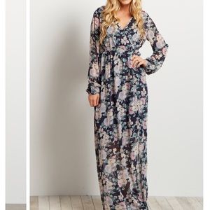 Pink blush maternity maxi dress